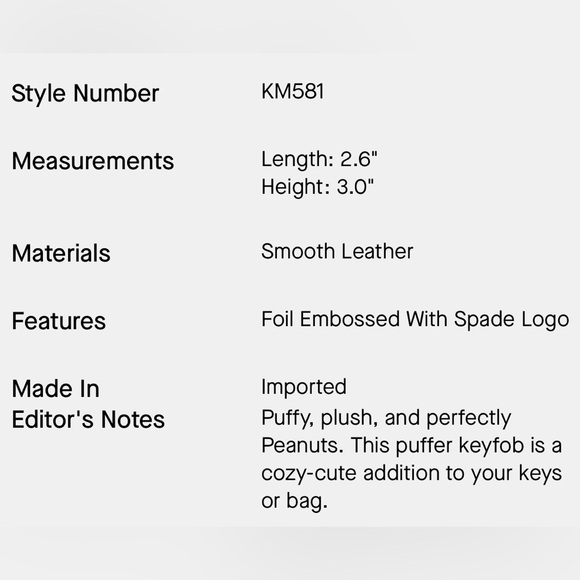 kate spade x snoopy puffer key charm (black) - Picture 3 of 3